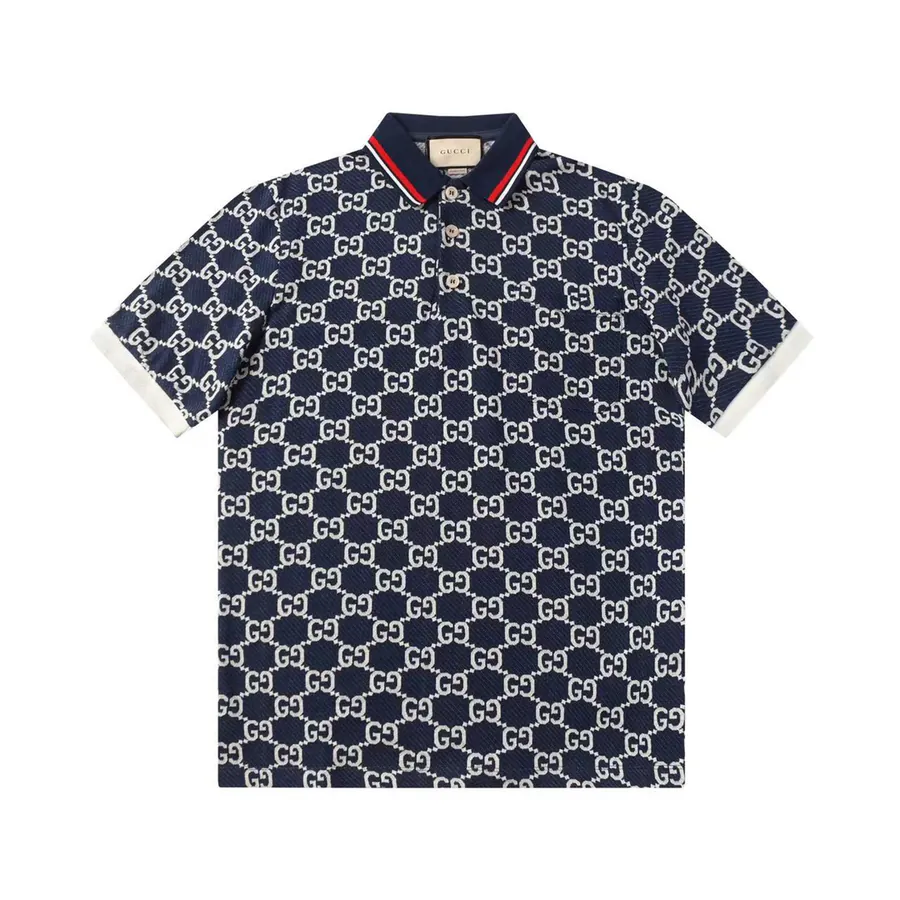 Gucc* New Arrival Knit Embroidered Letter Polo Shirt