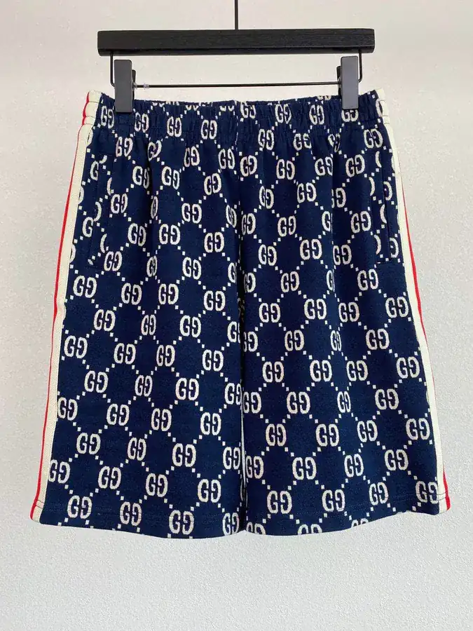 Gucc* Bestseller Stripe Shorts Premium Cotton Stripe Fabric, Handmade Details