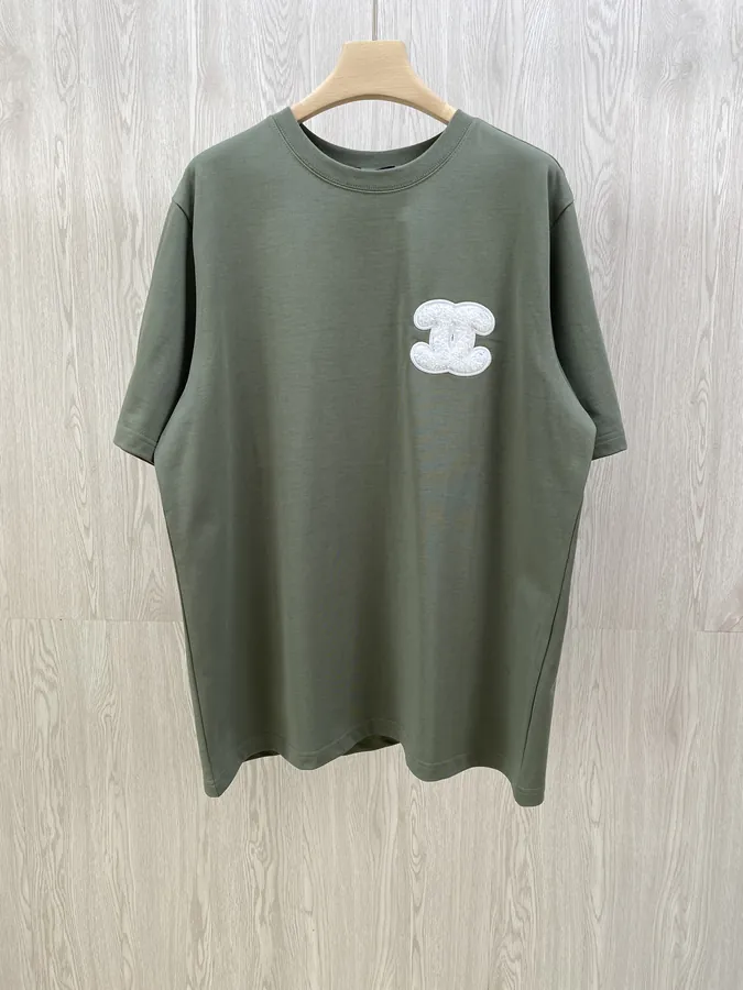 Military Green C Large Logo Towel Embroidered T Shirt