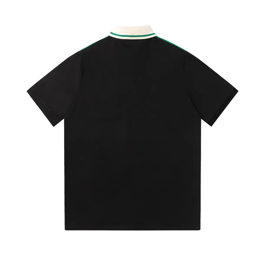 Gucc* 2024 New Arrival Double Shoulder Red and Green Striped Polo Shirt