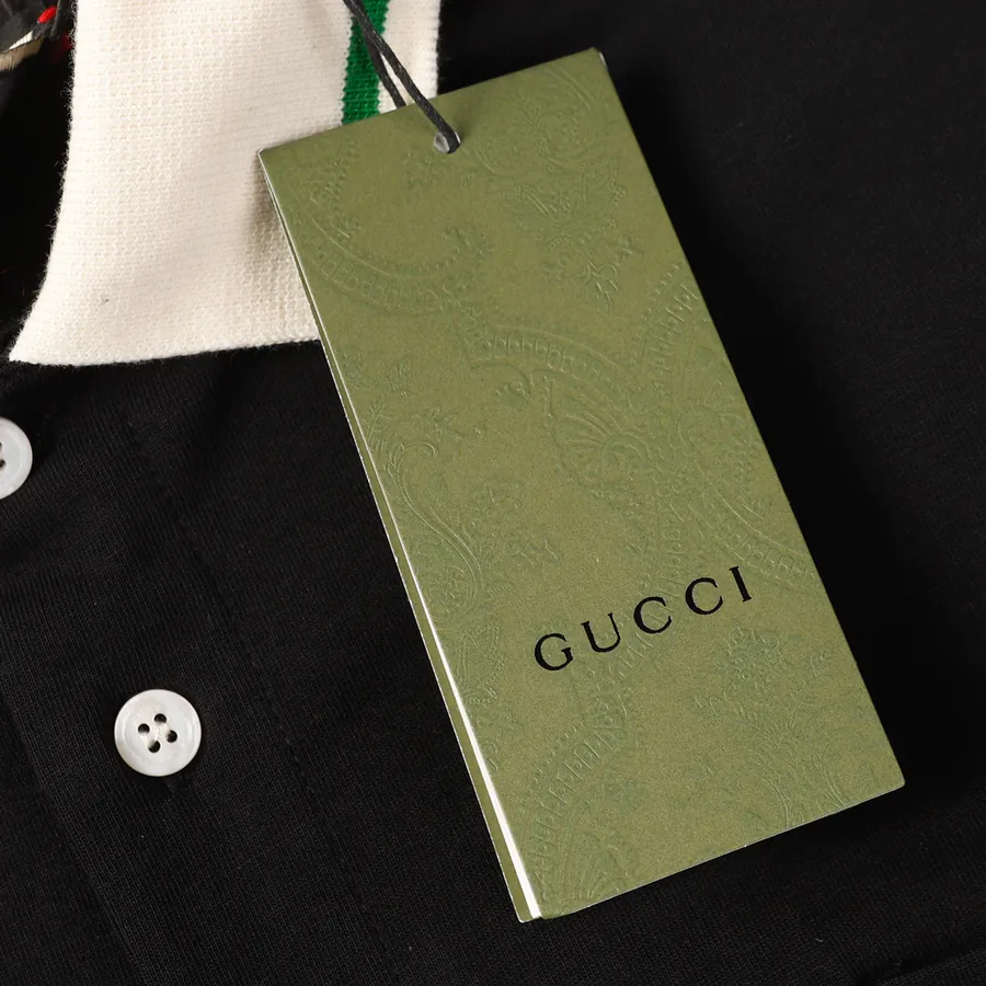Gucc* 2024 New Arrival Double Shoulder Red and Green Striped Polo Shirt