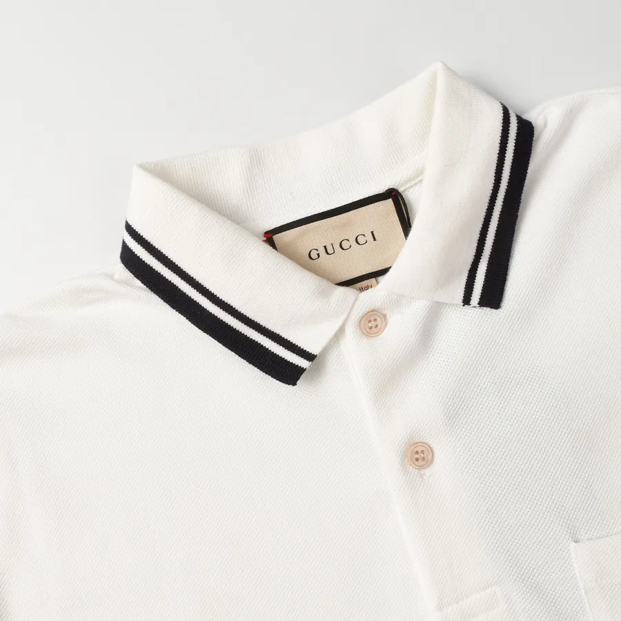 Gucc* 2024 New Arrival Pocket Cartoon Letter Embroidered Polo Shirt