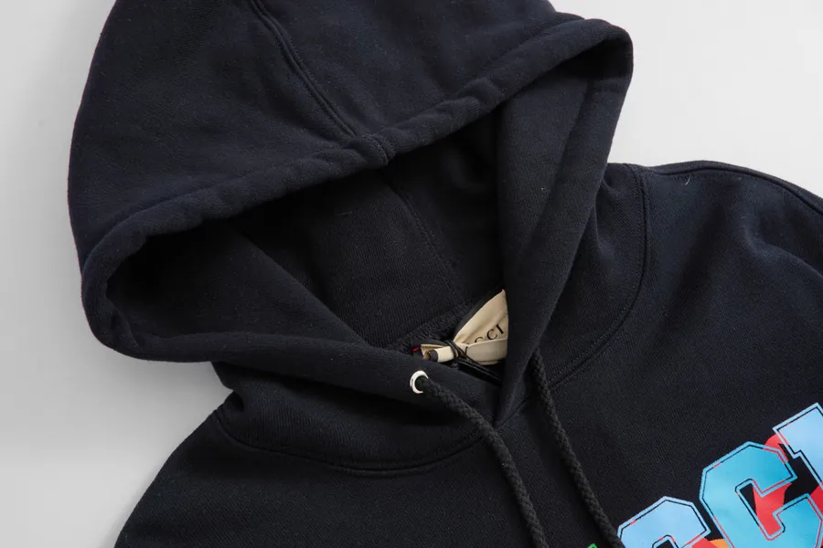 Gucc*22 Autumn Winter New Daylight Print Detachable Sleeve Hoodie