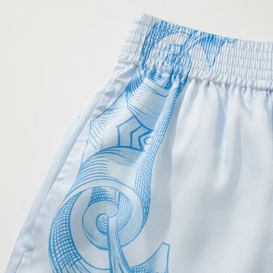 VS Barocco Sea Silk Shorts Knee Length, Side Pockets, Back Pocket