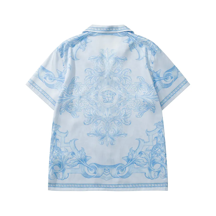 VS Barocco Sea Silk Shirt Short Sleeve Blazer Collar