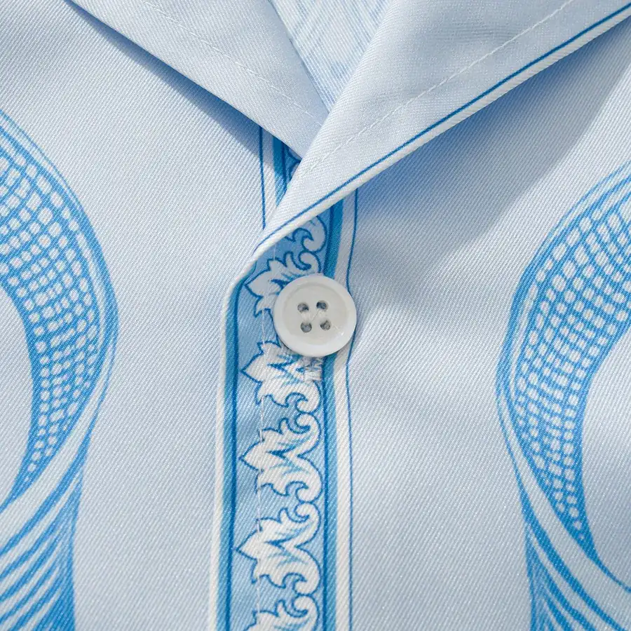 VS Barocco Sea Silk Shirt Short Sleeve Blazer Collar