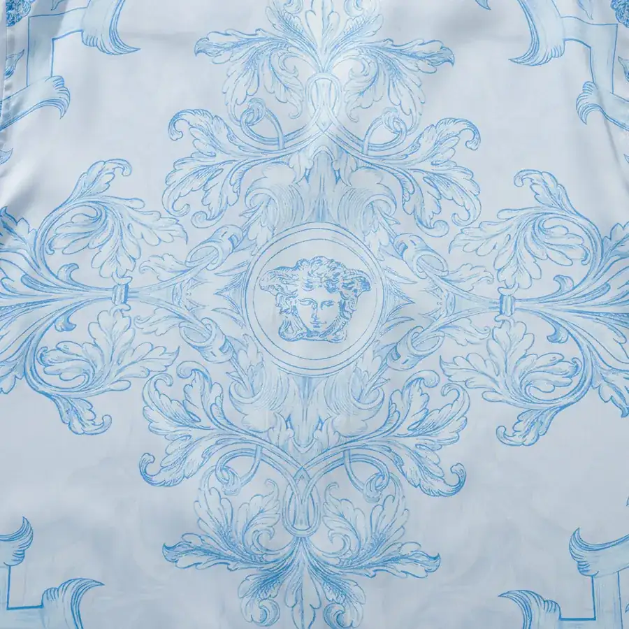 VS Barocco Sea Silk Shirt Short Sleeve Blazer Collar