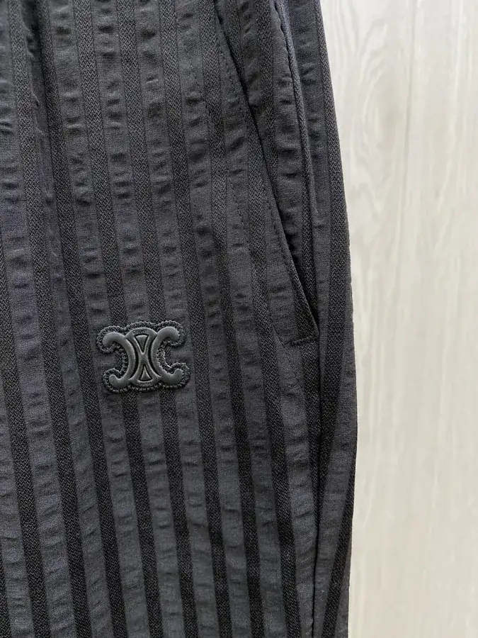 CE Cool Feeling Cotton Fabric Vertical Stripe Long Pants