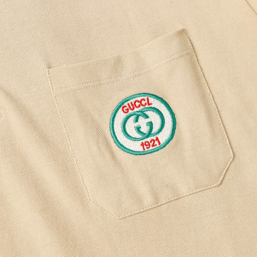 Gucc* 2024 New Arrival Green and Red Embroidered Polo Shirt