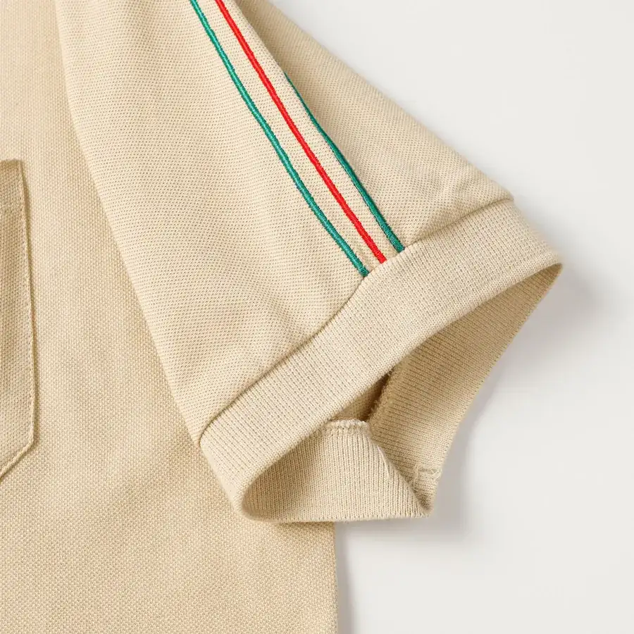 Gucc* 2024 New Arrival Green and Red Embroidered Polo Shirt