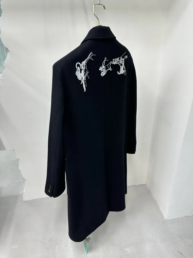 Off White Logo Long Coat