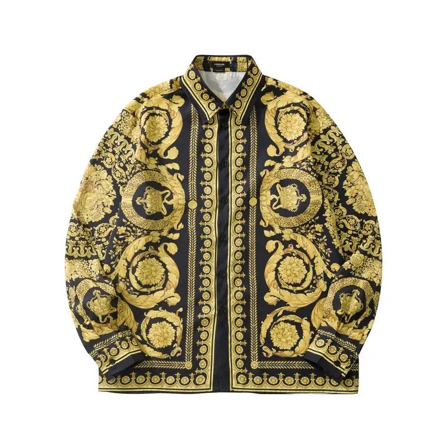 VS Barocco Silk Shirt Men's Long Sleeve