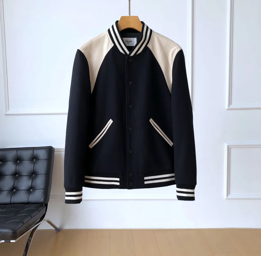 CE Premium Baseball Jacket with Leather and Wool Trim