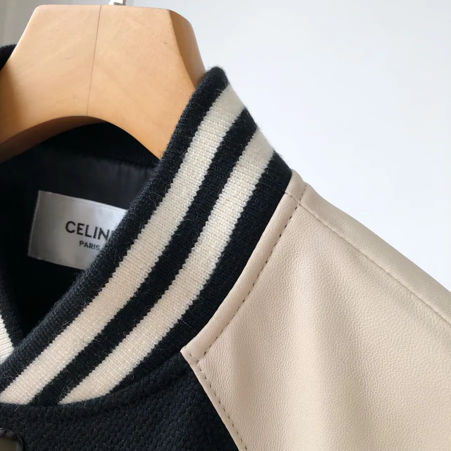 CE Premium Baseball Jacket with Leather and Wool Trim