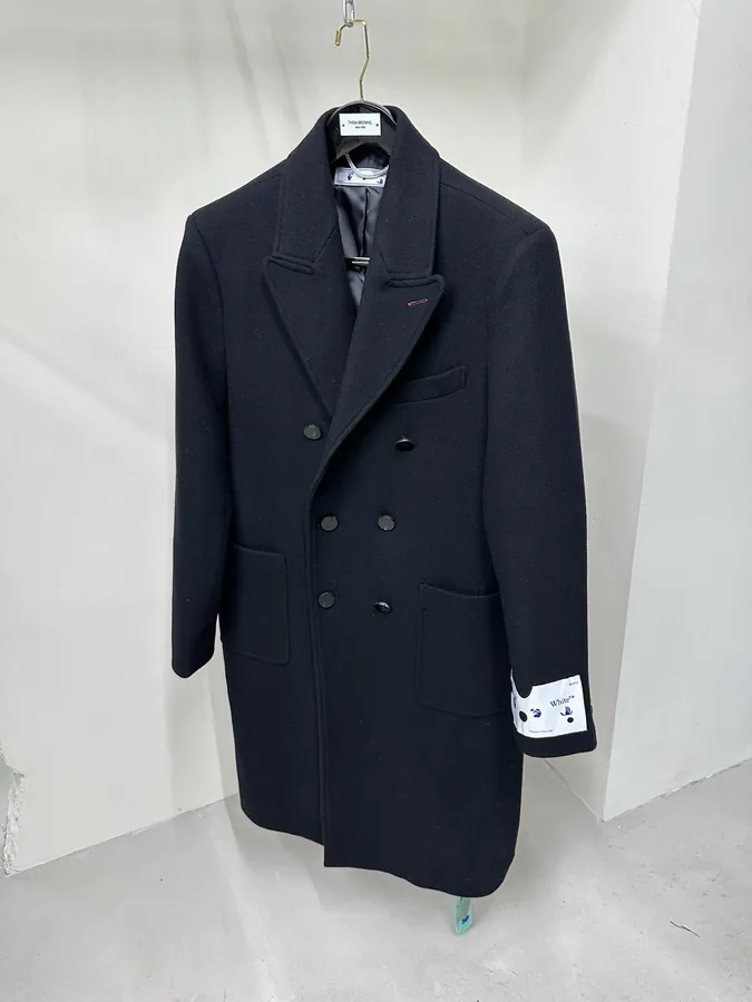 Off White Logo Long Coat