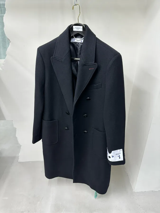 Off White Logo Long Coat