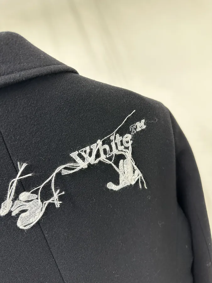 Off White Logo Long Coat