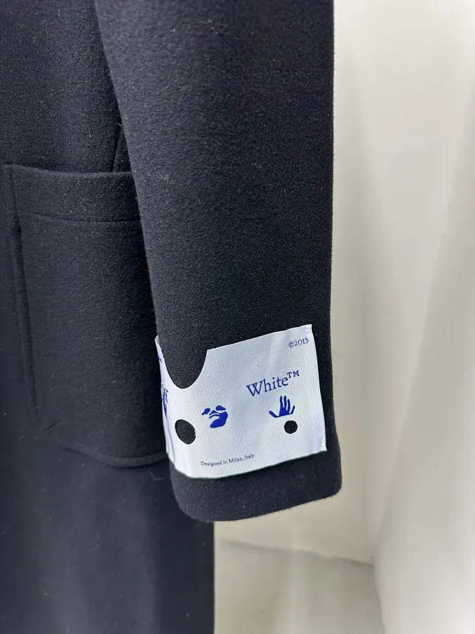 Off White Logo Long Coat