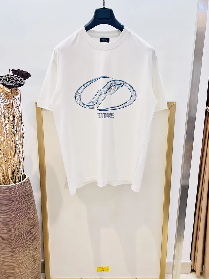 WE11DONE Oversize Cotton T Shirt Neutral Colors