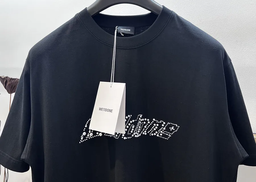 WE11DONE 25SS Oversize Cotton T Shirt in Black and White