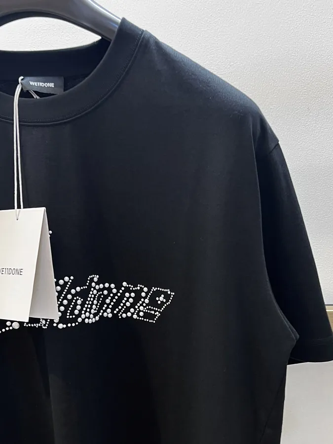 WE11DONE 25SS Oversize Cotton T Shirt in Black and White