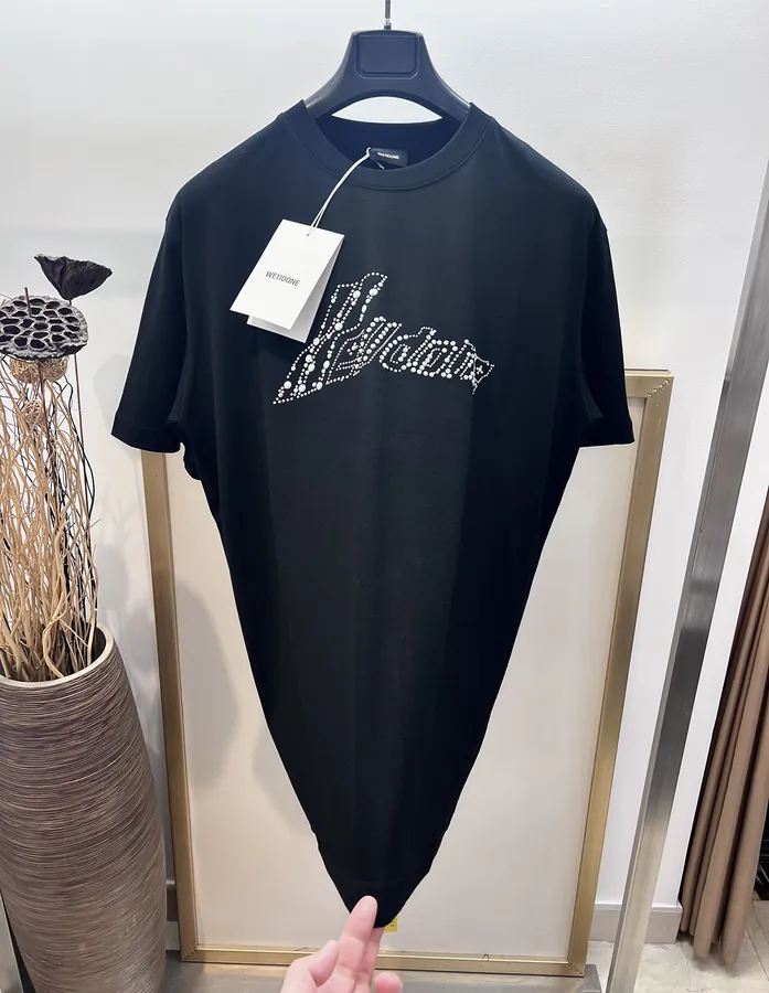 WE11DONE 25SS Oversize Cotton T Shirt in Black and White