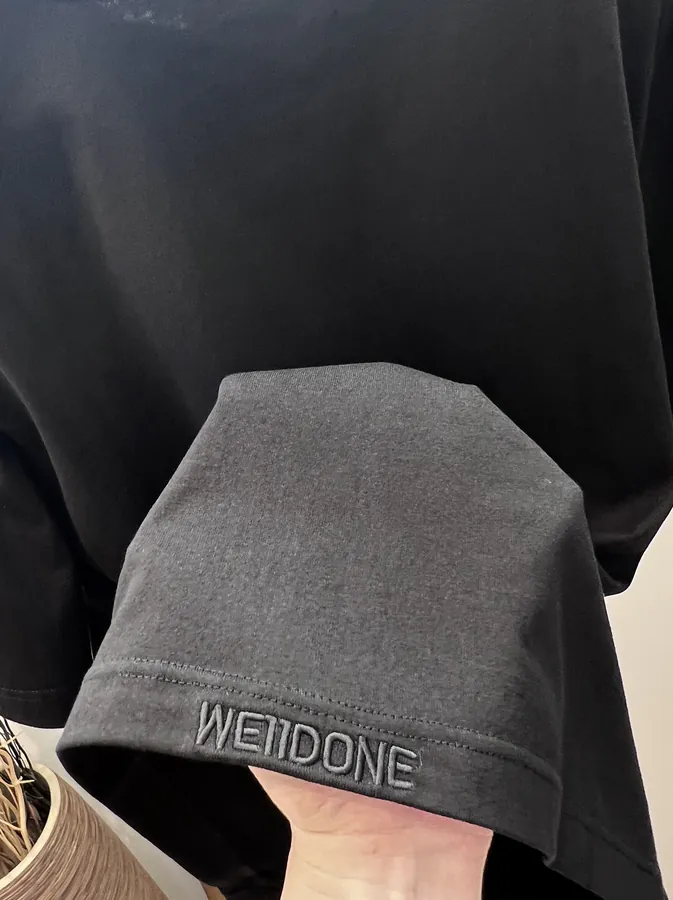 WE11DONE 25SS Oversize Cotton T Shirt in Black and White
