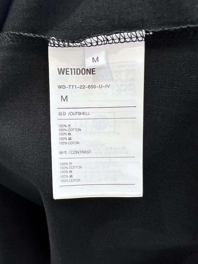 WE11DONE 25SS Oversize Cotton T Shirt in Black and White