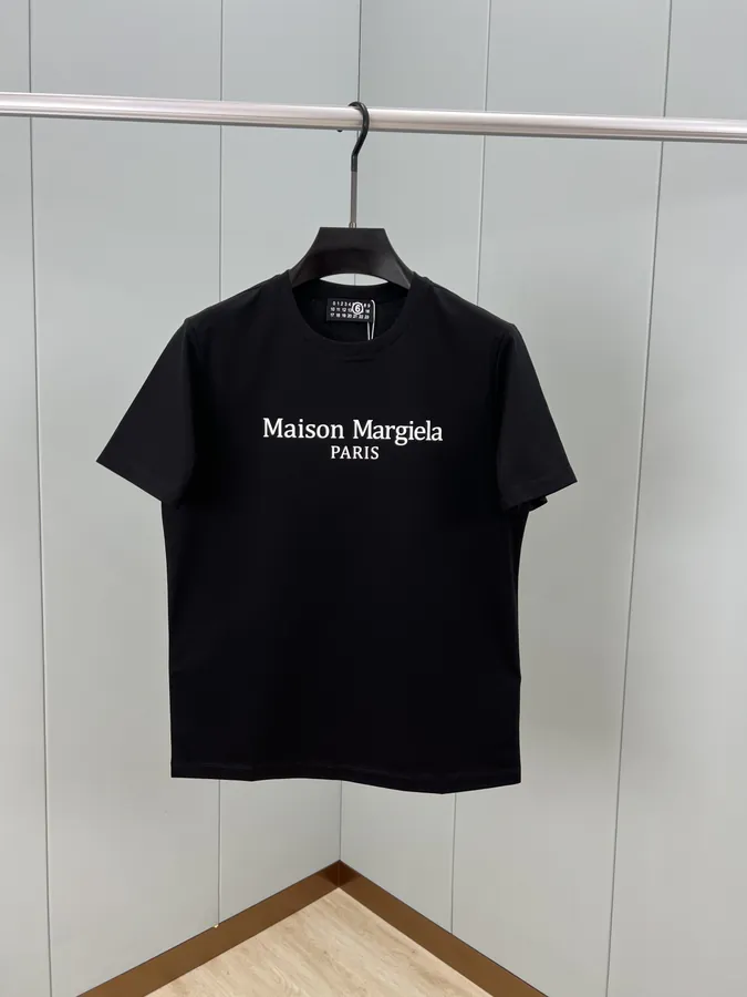 Maison Margiela 25SS Letter Print Tee with Custom 80s Double Combed Cotton