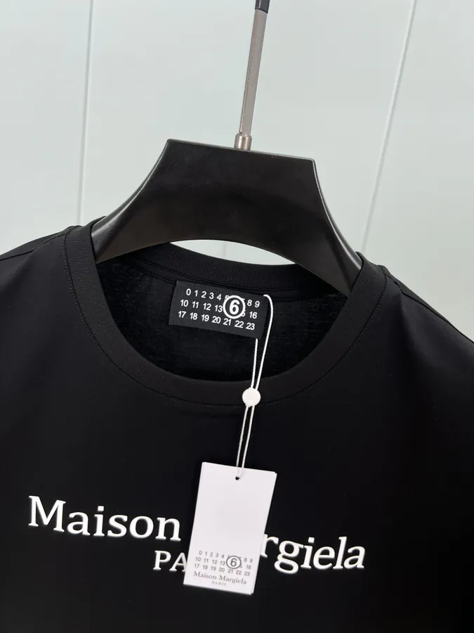 Maison Margiela 25SS Letter Print Tee with Custom 80s Double Combed Cotton