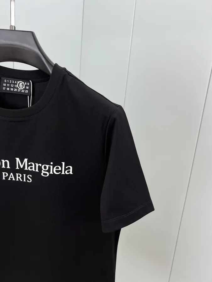Maison Margiela 25SS Letter Print Tee with Custom 80s Double Combed Cotton