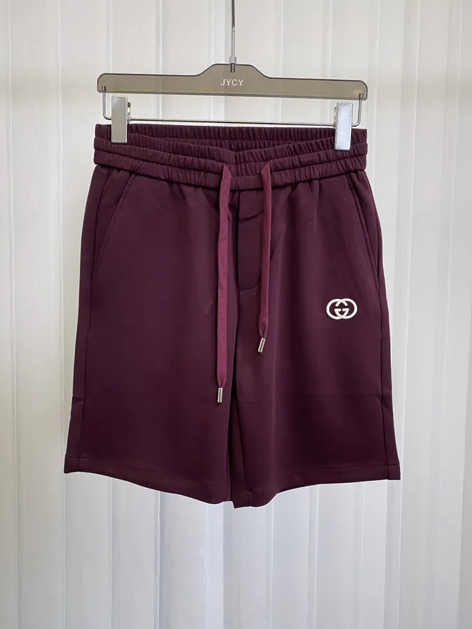 P185 GU Spring Summer Side Letter Print Logo Men's Casual Shorts