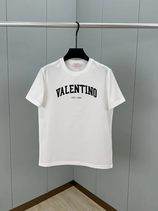 Valentino Spring Summer New Letter Embossed Print Logo Short Sleeve T Shirt