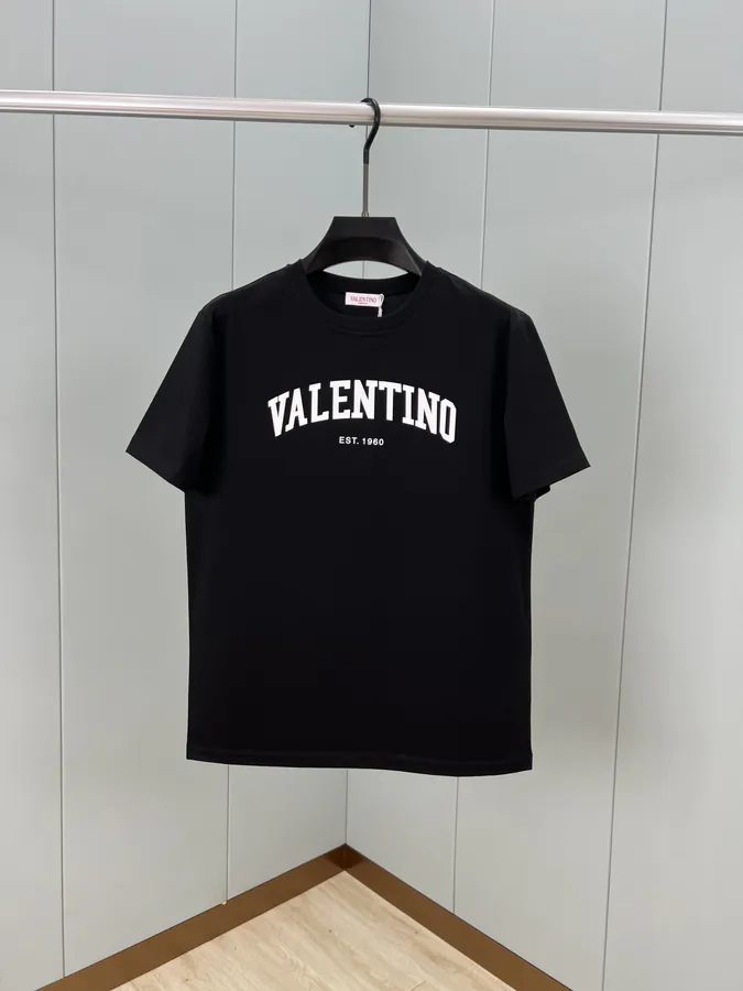Valentino Summer New Letter Embossed Print Short Sleeve T Shirt