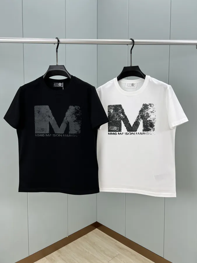 MM6 Maison Margiela 25 Spring Summer New Large M Letter Distressed Print Short Sleeve T Shirt