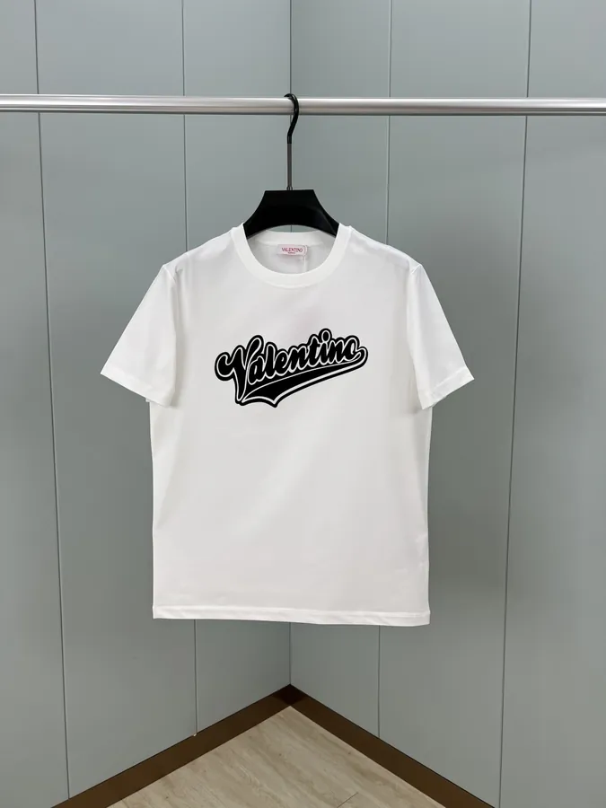 Valentino 25 Spring Summer New Collection Letter Embroidery Short Sleeve