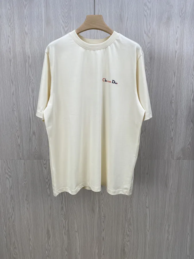 Christian Dior Colorful Letter Graffiti情侣款 Short Sleeve