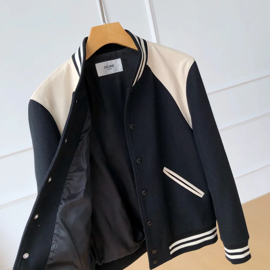 CE Premium Baseball Jacket with Leather and Wool Trim