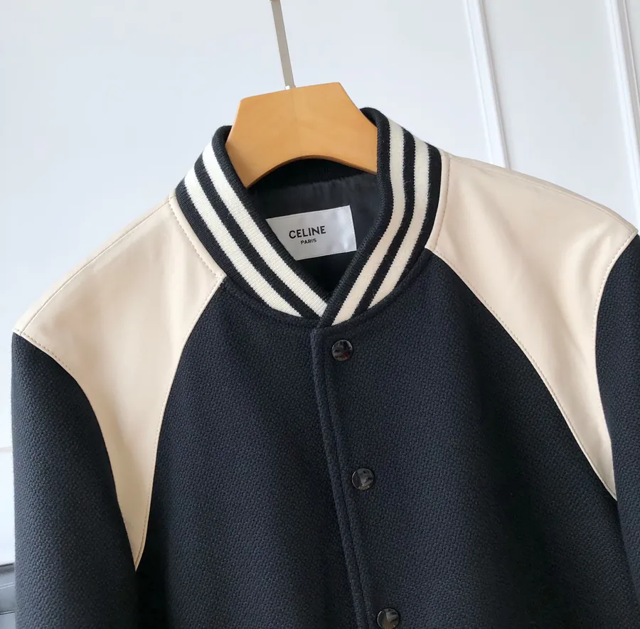 CE Premium Baseball Jacket with Leather and Wool Trim