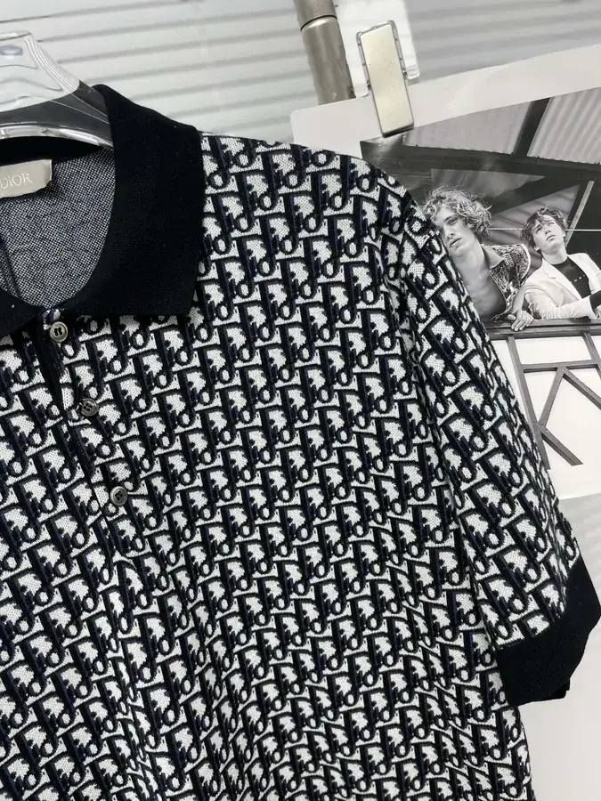 Di*r Oblique Print Cotton Short Sleeve