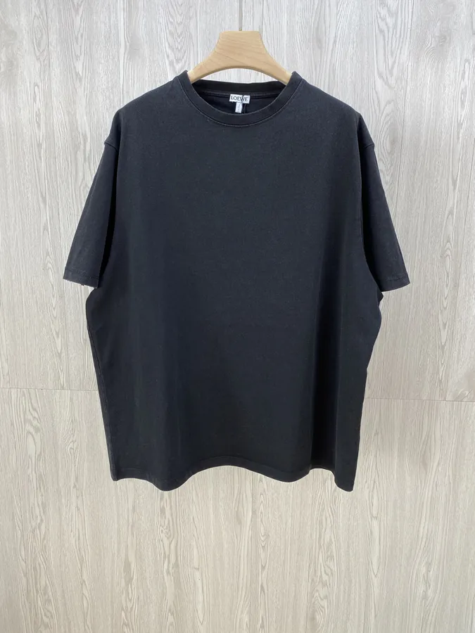 LOE Embroidered情侣款Round Neck Short Sleeve T恤