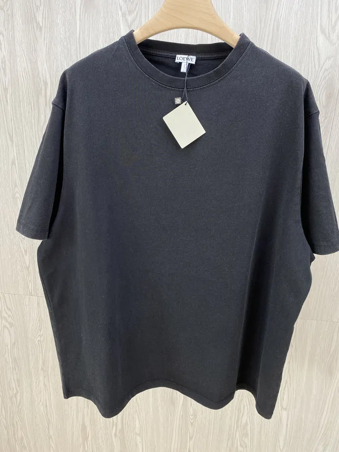 LOE Embroidered情侣款Round Neck Short Sleeve T恤