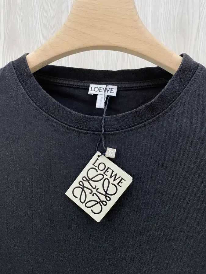 LOE Embroidered情侣款Round Neck Short Sleeve T恤