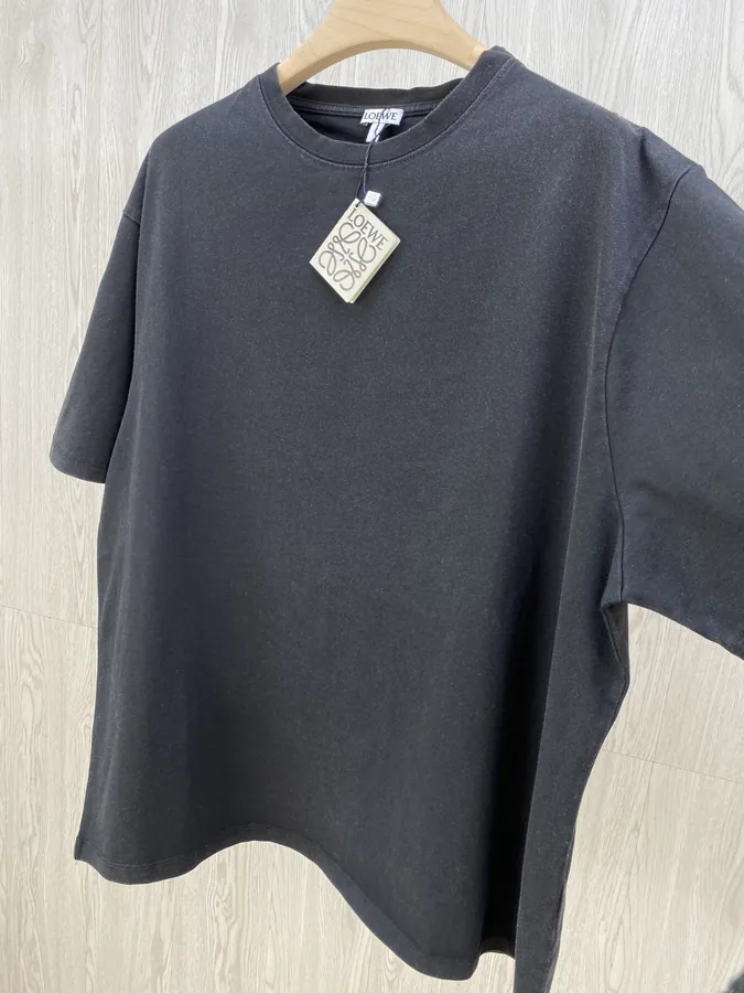 LOE Embroidered情侣款Round Neck Short Sleeve T恤