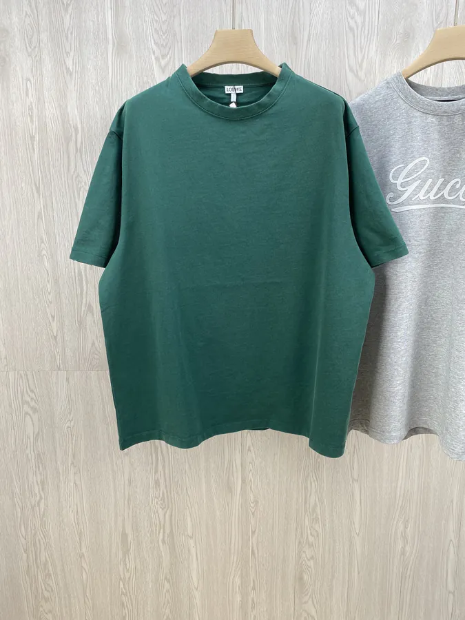 LOE Embroidered情侣款 Round Neck Short Sleeve T shirt