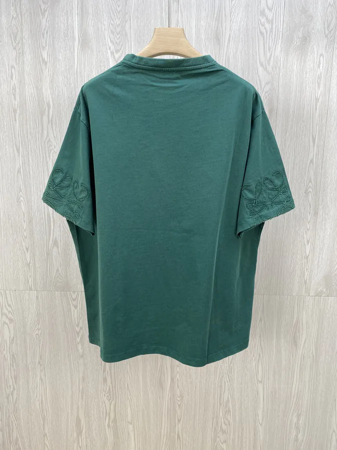 LOE Embroidered情侣款 Round Neck Short Sleeve T shirt