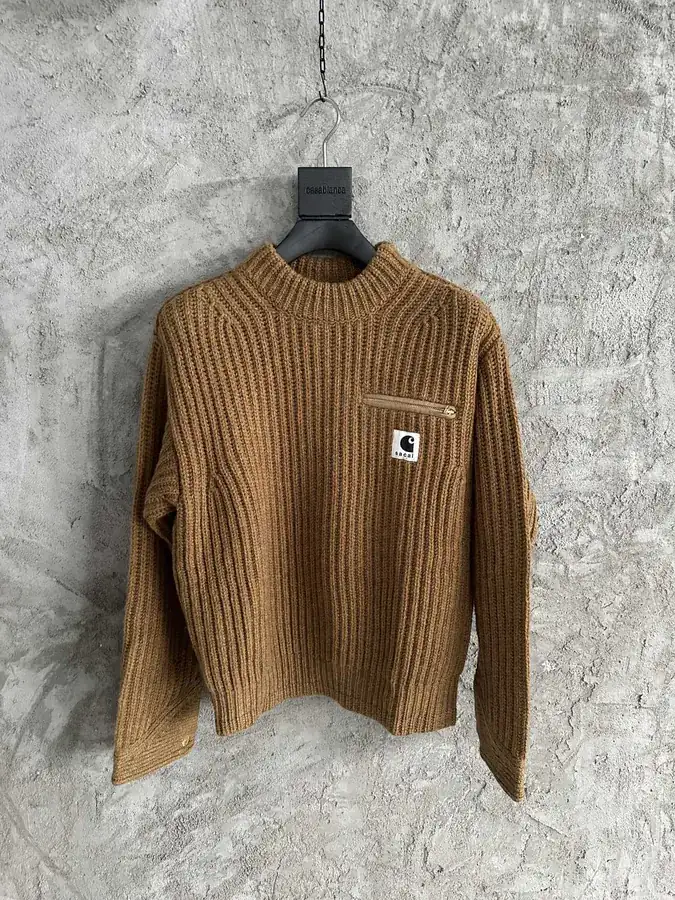 Sacai x Carhartt 2024SS Collaboration Wool Knit Sweater