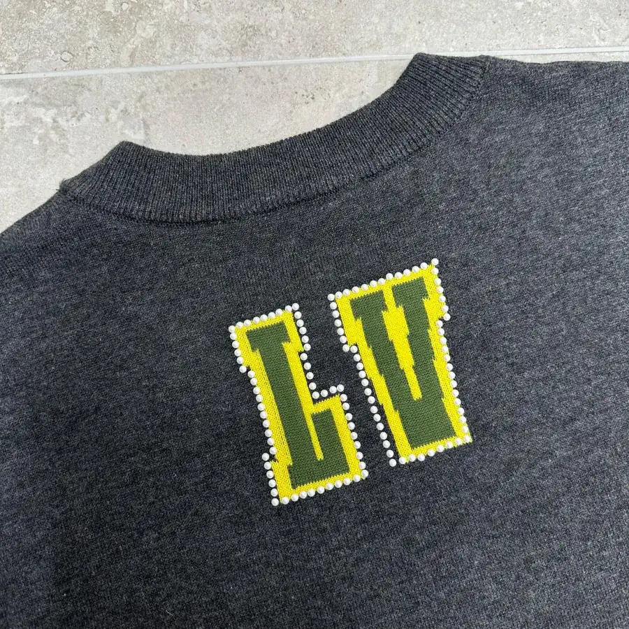 P220 Dog Series Beaded Jacquard Cotton Round Neck T Shirt