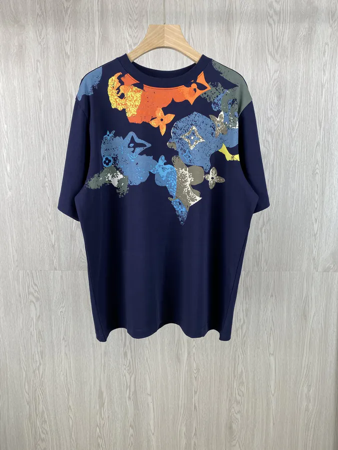 Vuitton Mongram Colorful Ink Print T Shirt