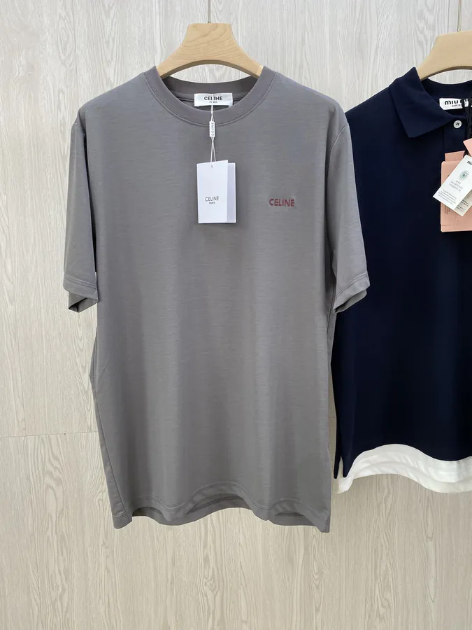 CE Graphite Grey T Shirt with Red Letter Embroidery